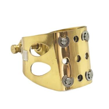 Imagem de simhoa Abraçadeira para boquilha de saxofone alto, clipe para saxofone alto em mi bemol, conjunto profissional de reparo de instrumentos, acessório de metal