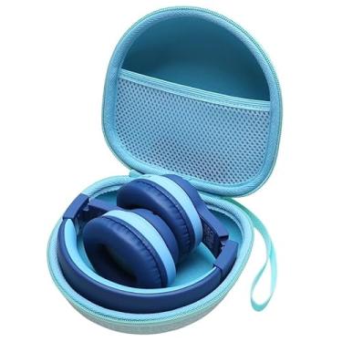 Imagem de Capa de fone de ouvido infantil compatível com iClever HS19/BTH12, noot Products, EarFun, Candy Bila, New Bee, awatrue fones de ouvido dobráveis para meninas, meninos, capa rígida verde menta para