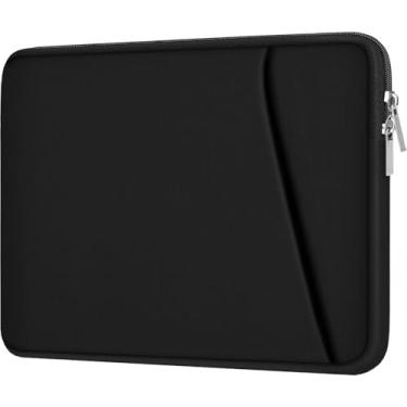 Imagem de Capa para laptop, 15,6 polegadas, durável, capa protetora à prova de choque, bolsa portátil para laptop para notebook HP Dell Asus Lenovo de 15,6 polegadas, capa para laptop com bolso frontal, preta