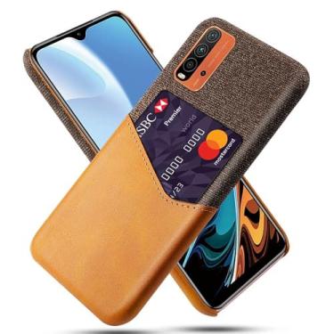 Imagem de Capa para Xiaomi Redmi 9 Power,Tela e tampa de couro PU,Antideslizante,360°cobertura completa à prova de choque com 1 slot de cartão atrás,Prevenção de queda-Brown