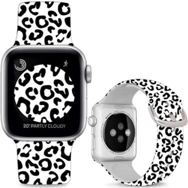 Imagem de Sjiangqiao Pulseiras de silicone macio compatíveis com Apple Watch de 38 mm, 40 mm, 41 mm e 42 mm (série 10), iWatch SE/SE2, pulseiras esportivas de substituição compatíveis com iWatch séries 10, 9, 8