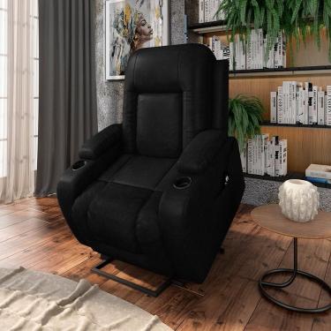 Imagem de Poltrona Do Papai Reclinável Crihs Lift Com Massagem E Aquecimento Pu Preto Brilho G23 - Gran Belo