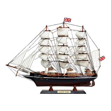 Imagem de Miniatura Barco Navio Caravela Madeira Enfeite Decorativo 62cm