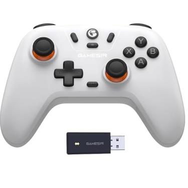 Imagem de Game.Sir T4 Nova Lite Controlador sem fio2.4g para PC com Windows, iPhone, Android, Switch e Steam Deck, Controle Bluetooth Gamepad com gatilho de efeito Hall, Turbo, vibração Rumble(Nova Lite(Branco))