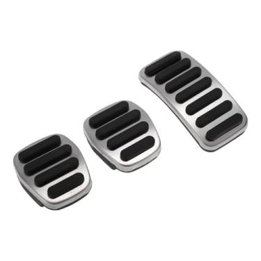 Imagem de Partuto 3 peças de almofadas manuais para pedal pedal acelerador de pé capas para Volvo V60 2011-2017 aço inoxidável prateado