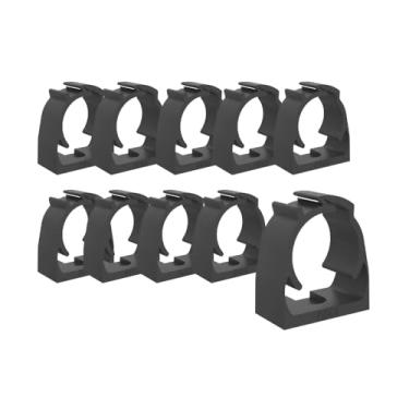 Imagem de Kit 10Un Abraçadeira P/Eletroduto 1/2pol PVC Antichamas Reforçado (Preto)