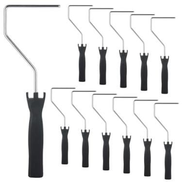 Imagem de LOLYSIC Molduras de rolo de pintura de 10 polegadas, pacote com 12 - alças profissionais de rolo de pintura de 10 cm com núcleo de aço cromado - compatível com capas de rolo de 10 x 30 cm - para