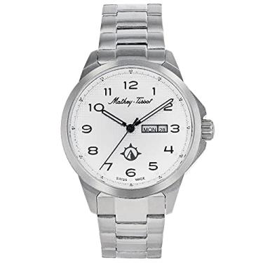 Imagem de Mathey-Tissot Relógio masculino Excalibur MTWG2001102 de quartzo suíço, Prata escura, 22MM, Relógio Mathey Tissot Excalibur Collection com três ponteiros
