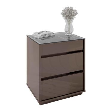 Imagem de Mesa De Cabeceira Belize 3 Gavetas Cinza Pérola - Casa D Cinza Pérola