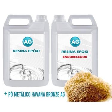 Imagem de Resina Epóxi 1KG + Pó Metálico Havana Bronze AG - Resinas ag