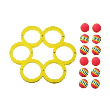 Imagem de Dynwave Jogo de arremesso para sinuca com pontuação com bolas, para crianças e adultos, brinquedos de arremesso de bolas, boia de espuma para entretenimento, 12 Bolas