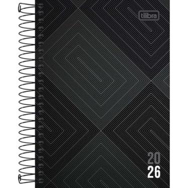 Imagem de Tilibra - Agenda Espiral Diária 12,9 x 18,7 cm Zip 2026 - Retângulos Pretos