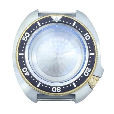 Imagem de FEIYASHI Caixa de relógio dourada PVD de vidro safira de luxo de 44 mm moldura de alumínio de aço inoxidável para peças de movimento NH35 NH34/36, NH35 NH34/36/38 Movimento + anel capítulo azul 6