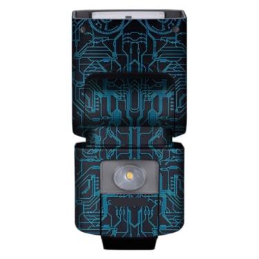 Imagem de HVL-F45RM Película Anti-riscos Câmera Flash Vinil Wrap Adesivo Protetor para Sony HVL-F45RM Acessórios de Fotografia (Circuit Blue)
