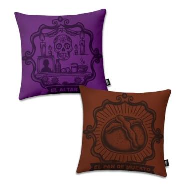 Imagem de El Altar, El Pan De Muerto Pacote com 2 Fronhas Dia dos Mortos, 39 x 39 cm, (Inserção/Arquivo Não Incluído), Tema Dia De Muertos Lotería, Decoração de Pelúcia Colorida (2, ElAltar,ElPanDeMuerto)