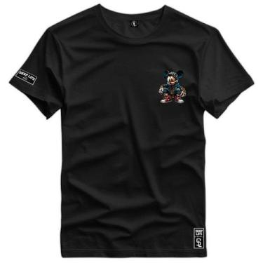 Imagem de Camiseta Coleção Cartoon PQ Miguel Mouse Jaqueta Shap Life, G2, Preto