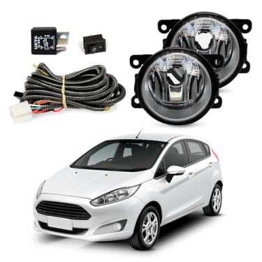 Imagem de Kit Farol de Milha para New Fiesta 2013 a 2017 Hatch Sedan Completo com Chicote Botão e Relê Auxiliar Neblina