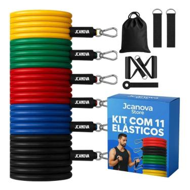Imagem de Jcanova Store Kit Elásticos Academia 11 Peças Borracha Corda