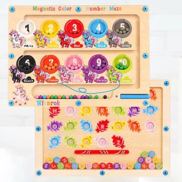 Imagem de Brinquedo Magnetic Maze Montessori Winnrok 2 em 1 para crianças de 3 a 5 anos