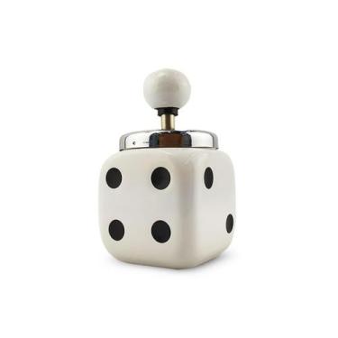 Imagem de Cinzeiro Ceramica Com Tampa E Reservatório Branco - Spinning ashtray