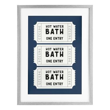 Imagem de Stupell Industries Impressão emoldurada cinza com estampa sob vidro da Navy Bath Ticket Stubs por Lettered and Lined, 50 x 35 cm