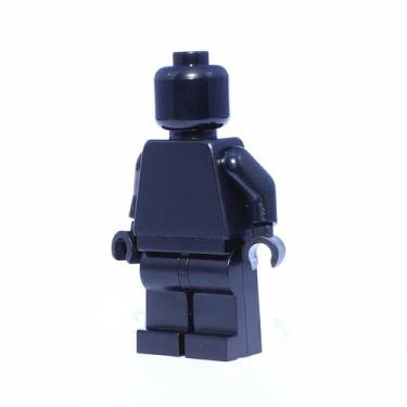 Imagem de Minifigura LEGO Plain, toda preta, monocromática, cabeça, torso, braço