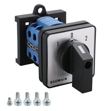 Imagem de Baomain Interruptor De Comutação Universal Rotativo Com Trilho Din Montado 35 Mm 660 V 20 A 1-0-2 3 Posições 8 Terminais Função Travamento