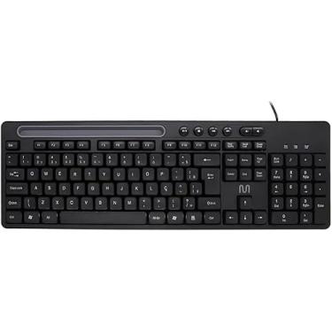 Imagem de Teclado com Fio TM200, Suporte Integrado para Smartphone e Tablet, Preto