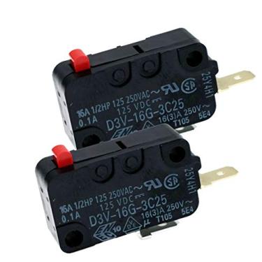 Imagem de Snap Micro Switch D3V-16G-1C25 D3V-16G-3C25 Forno micro-ondas normalmente aberto para micro-ondas Frigidaire 5304440026 (pacote com 2)