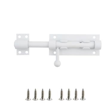 Imagem de KUMGROT Travas cilíndricas grossas de 16,38 cm com orifício de trava, travas de porta deslizante, travas de substituição de aço inoxidável para portões externos, cercas, cadeados de fazenda, 2 peças