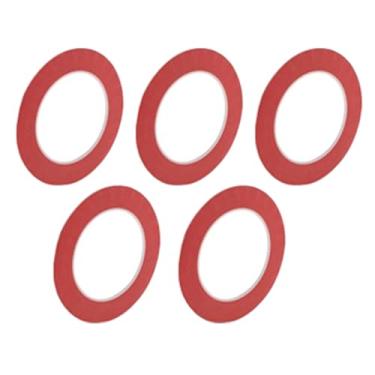 Imagem de Edinstry 5 peças de fita adesiva de 0,5 polegadas x 52,5 metros, fita adesiva de pintura de fácil remoção para pintura, etiquetagem e artesanato DIY, papel crepe, aderência média, sem resíduos, fita