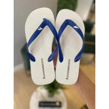 Imagem de Chinelo Branco com detalhe Azul Original -  Acostamento, Branco, 39/40