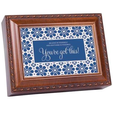 Imagem de Cottage Garden Caixa de joias com foto musical Plays Tune You Light Up My Life 15 x 20 cm acrílico e vidro Believe in Yourself