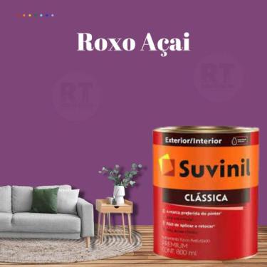 Imagem de Tinta Para Parede Roxo Suvinil Clássica Premium Antimofo 800ml, Roxo A