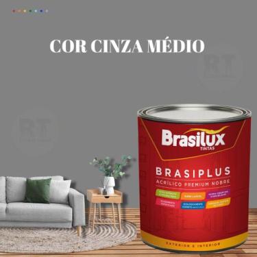 Imagem de Tinta Semi Brilho Cinza Azulado 800ml  Brasiplus Acrílica Lavável. - B