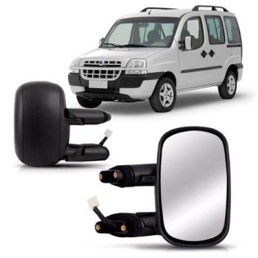 Imagem de Par Retrovisor Doblô 2002 2003 2004 2005 2006 2007 2008 2009 Elétrico 