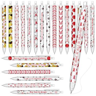 Imagem de Sinload 30 lápis de fita vermelha, diga não às drogas, lápis mecânicos de 0,7 mm, fita vermelha, evento de prevenção de semanas, lembrancinha de festa de caridade para estudantes de AIDS/HIV e família