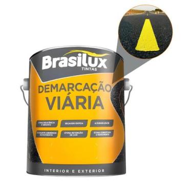 Imagem de Tinta Demarcação Viária 3,6L Varias cores Brasilux Base Agua, Amarelo