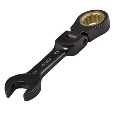 Imagem de SPEEDWOX Chave combinada de catraca de cabeça flexível de 12 mm - caixa de 72 dentes e chave inglesa aberta, cabeça flexível antiderrapante, aço CR-V tratado termicamente funciona em parafusos