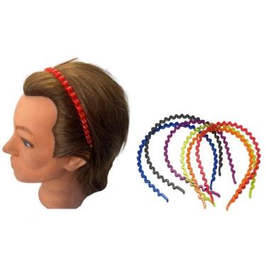 Imagem de Kit 12 Tiaras Arco Zig Zag Colorido Com Glitter Fantasia - Blook