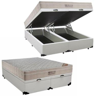 Imagem de Cama Box Baú King + Colchão de Molas Ensacadas - AirTech Spring (193x203x67) - Ortobom 