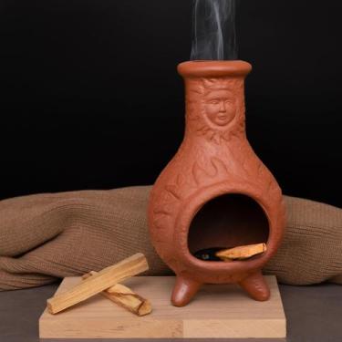 Imagem de Suporte Palo Santo feito à mão em terracota com design solar  Mini que