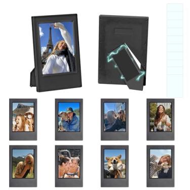 Imagem de wogozan Mini porta-retratos 2 x 3 para Fujifilm Instax Mini 12/11/99/90/9/8/SE/EVO molduras clássicas Polaroid tamanho carteira 2,15 x 3,4 polegadas com adesivos magnéticos (preto) (pacote com 10)