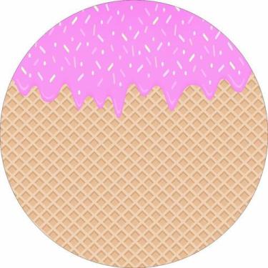 Imagem de Painel de Lona Redondo Sorvete Derretendo Casquinha - Fabrika de Festa