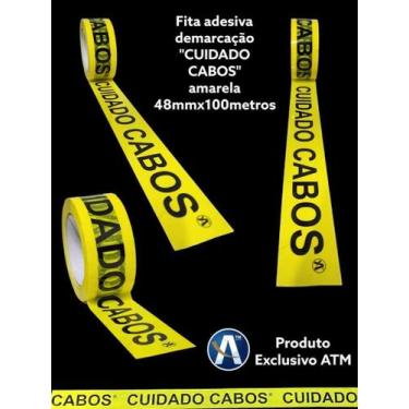 Imagem de Fita Adesiva Amarela Cuidado Cabos 48Mmx100M - Alltape