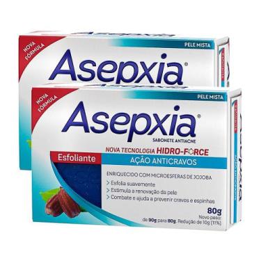 Imagem de Kit 2 Sabonete Asepxia Esfoliante Ação Anticravos 80g