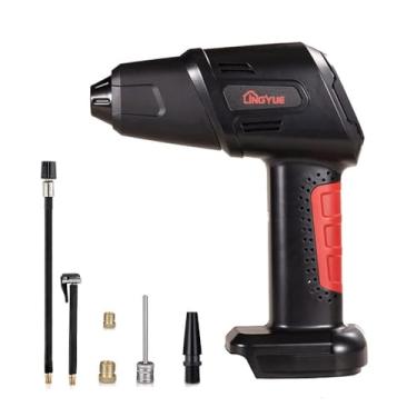 Imagem de LINGYUE Inflador de pneu sem fio compressor de ar portátil automático 180PSI, bomba de pneu de carro sem fio de 18 V para bateria Makita, display digital, bola, motocicleta, bomba de bicicleta