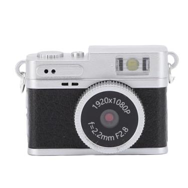 Imagem de Luqeeg Câmera pequena com chaveiro, tela colorida de 1080p, 2 MP, tela colorida, cartão de memória de 32 GB, câmera digital retrô com 4 filtros e flash LED, câmera portátil para acampamento, viagem