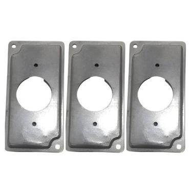 Imagem de 3 Placa Condulete 1 Polegada Alumínio 1 Tomada Redonda Sieg Furação Di