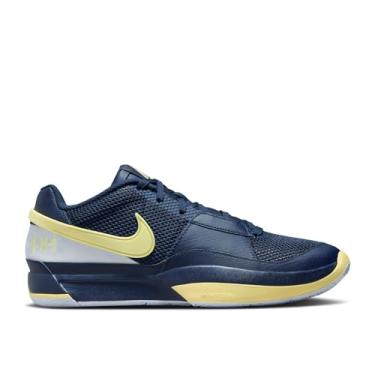 Imagem de Nike Ja 1 Tênis de basquete masculino, Azul-marinho/laranja claro/cinza futebol, 45